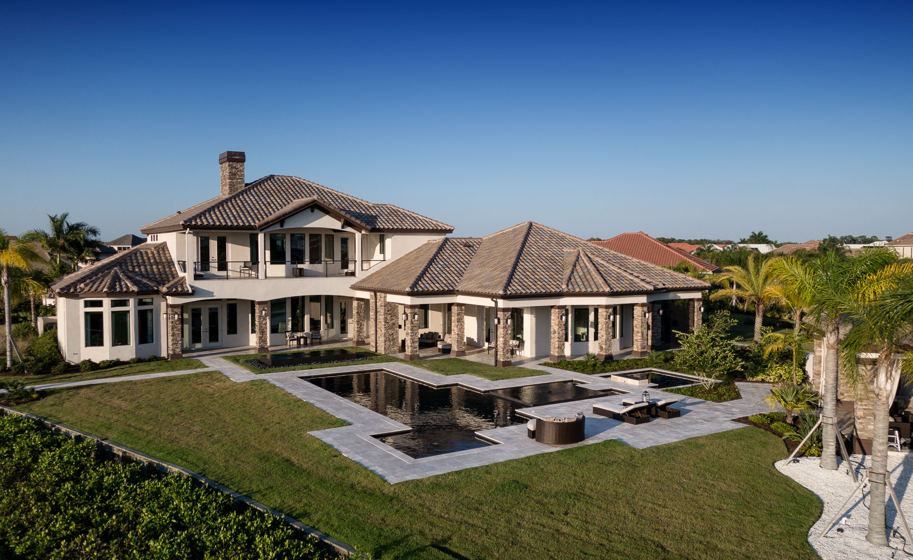 Aerial Custom Waterfront Home - Mark Borosch Photography - Bradenton, FL