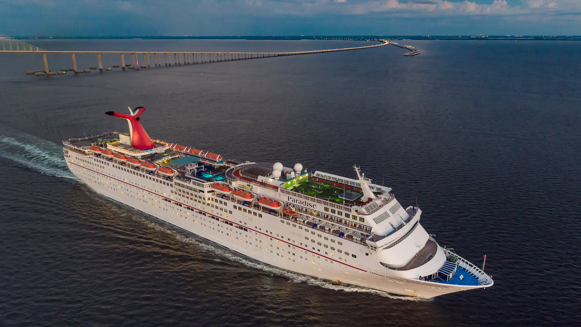 Aerial Carnival Cruise Ship  - Mark Borosch Photography - Tampa Skyway Bridge, FL