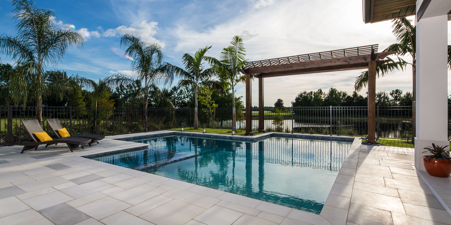 Pool Area, Coastal West Indies Architecture - Mark Borosch Photography - Lakewood Ranch, FL